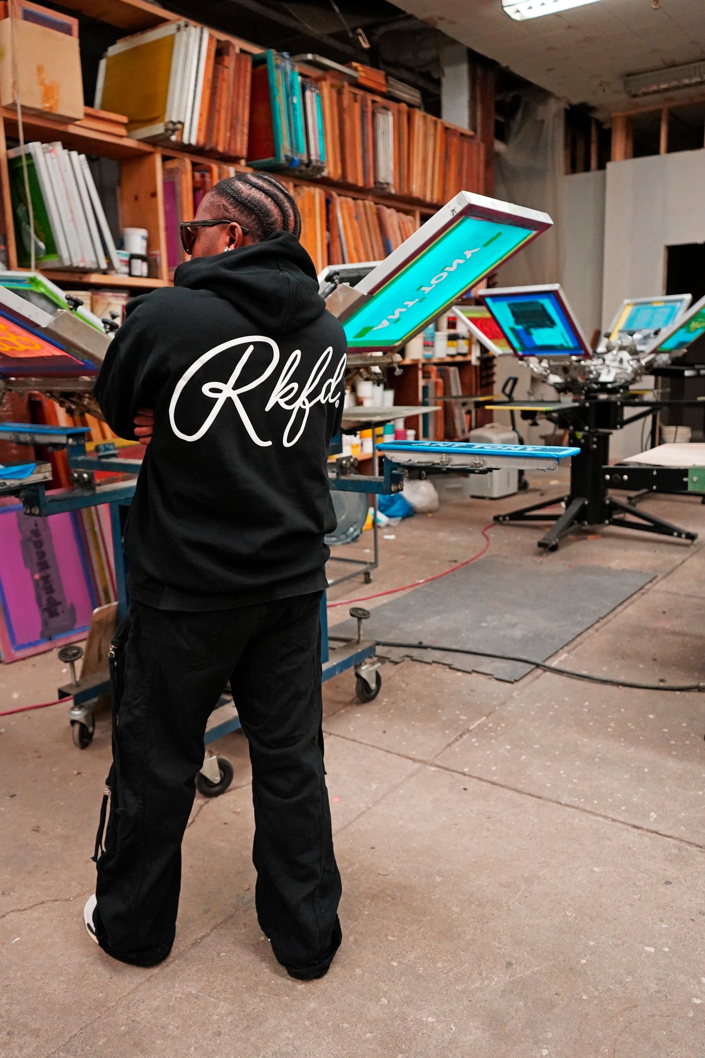 RKFD Script Mid-weight Hoodie (Black)