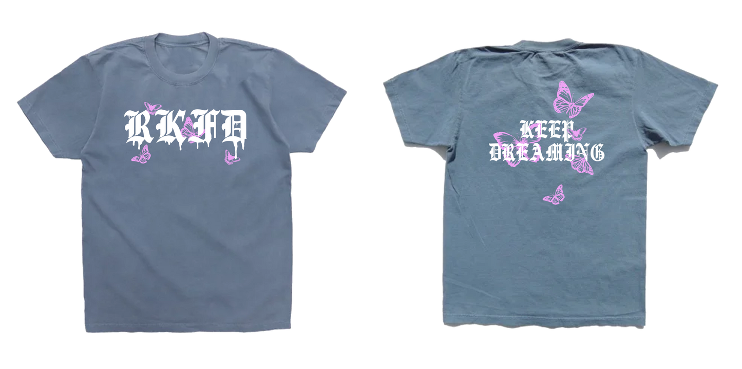 Butterfly Tee (Washed Blue)