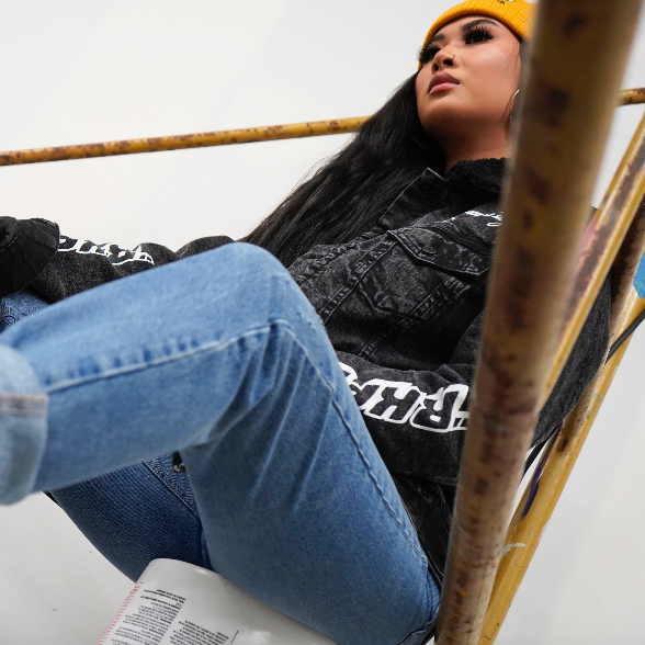 Sherpa Denim Jacket (Faded Black)